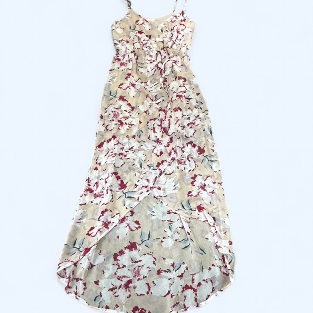 LUSH Size Small lined floral maxi dress with adjustable straps